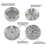 Classic Metallic Herb Grinder, Crusher Medium with Filter Silver