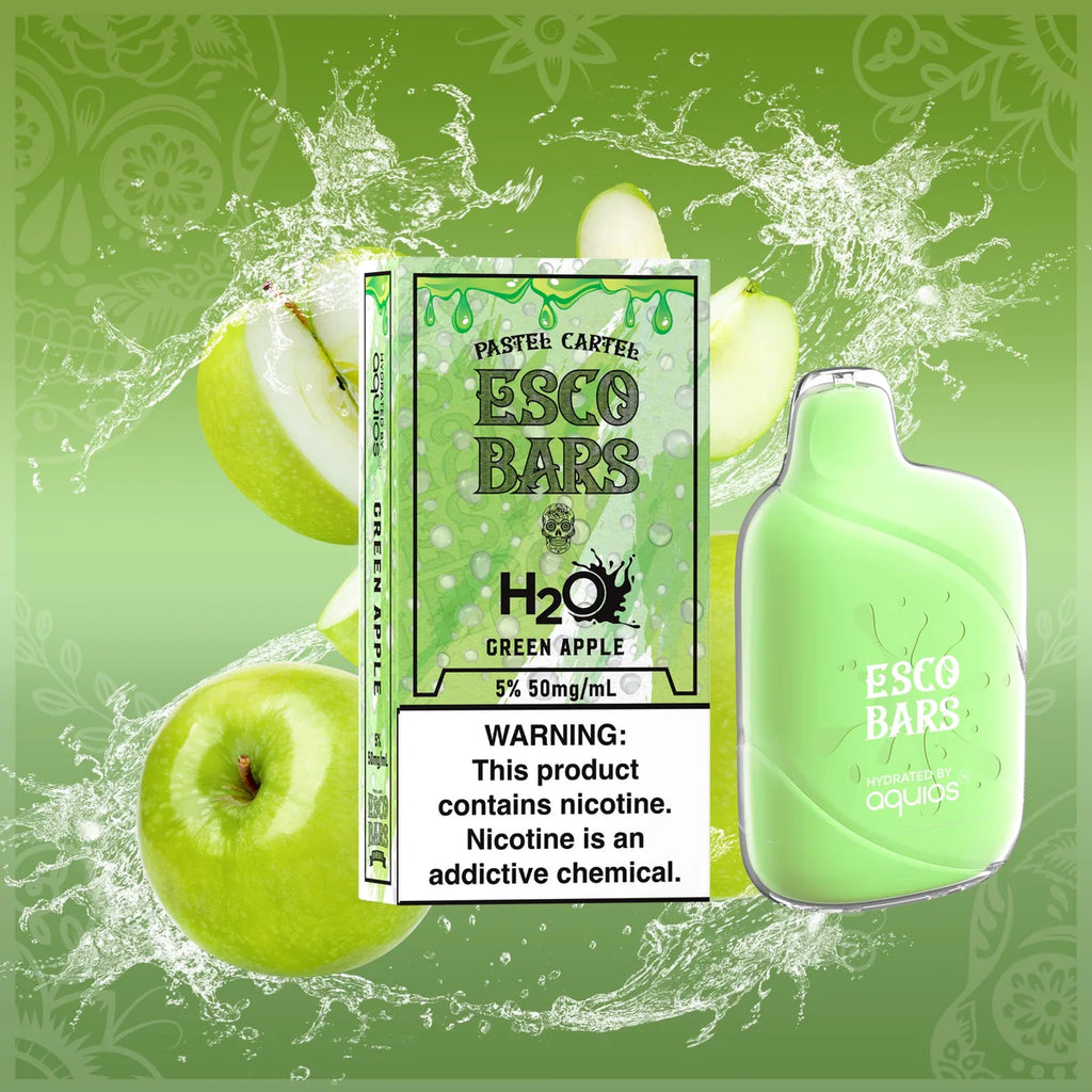Esco Bar Aquios H2O 6000 Puffs Disposable Vape - GREEN APPLE  Litvape