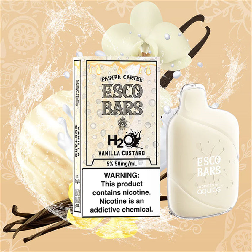 Esco Bar Aquios H2O 6000 Puffs Disposable Vape - VANILLA CUSTARD